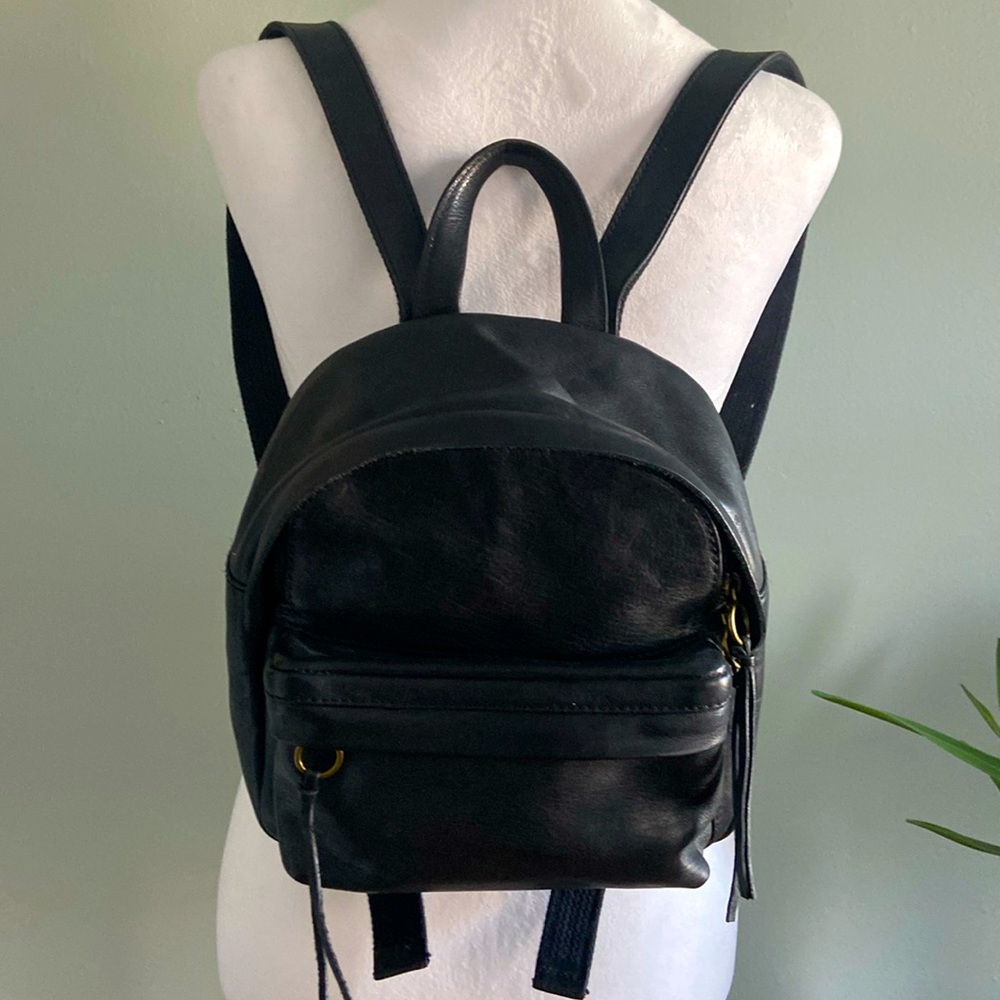 NWT Madewell Small Lorimer Backpack Black Leather
